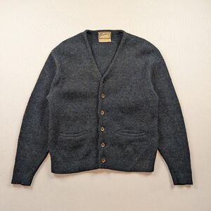 Vintage 60s Brentwood Blue Grey Button Up Wool Cardigan Size Medium Kurt Cobain